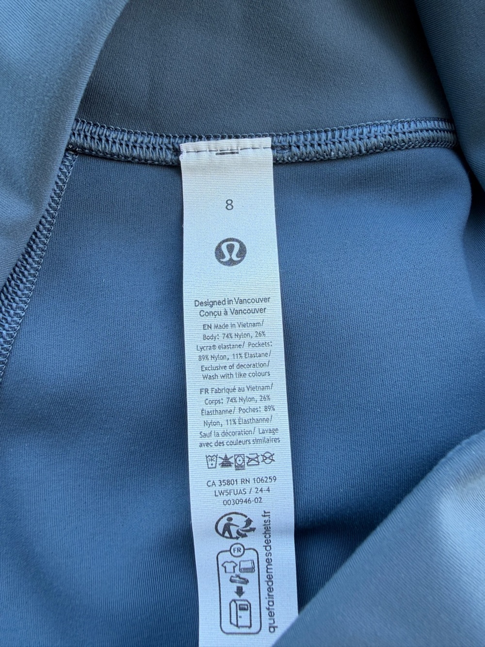 NWT Lululemon wunder under smooth cover HR Leggings in Iron Blue & free tote - Picture 12 of 13